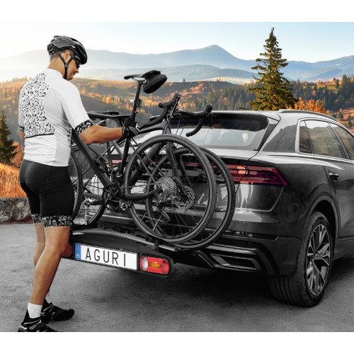 AGURI-Active Bike 2 kerékpártartó vonóhorogra, ezüst színű/19,5kg