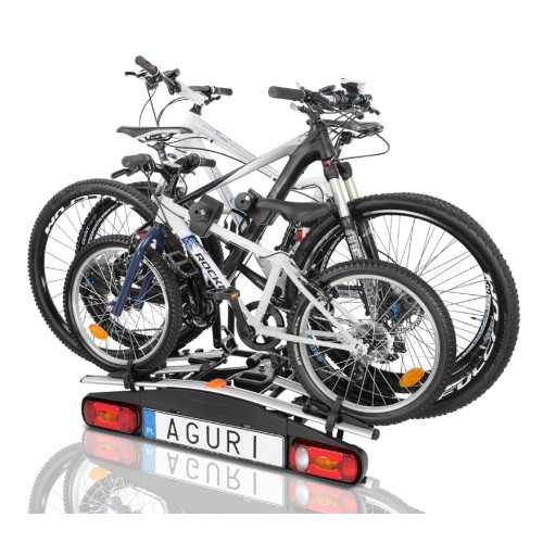 AGURI-Active Bike 3 kerékpártartó vonóhorogra, ezüst színű/22kg